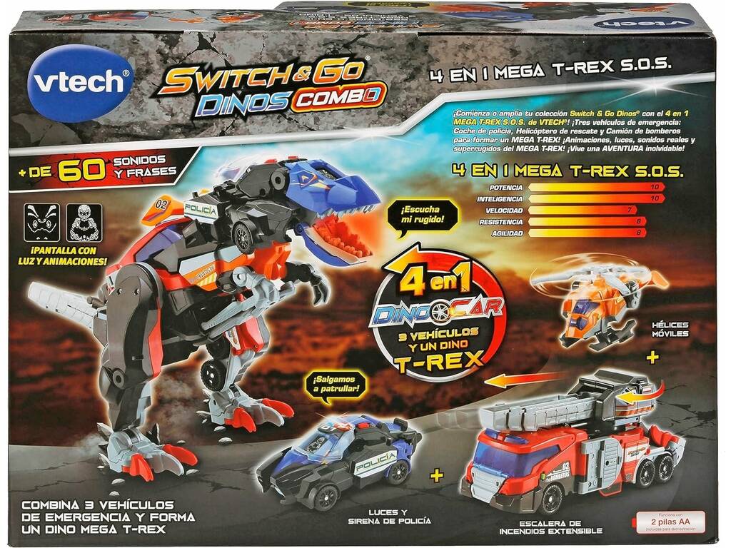 Switch & Go Dinos 4-in-1-Mega-T-Rex-S.O.S. Vtech 80-549522