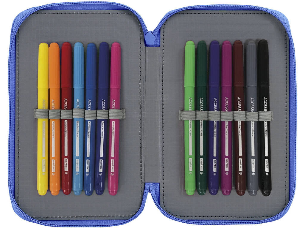 Real Zaragoza Double Pencil Case 28 Pieces Safta 411946854