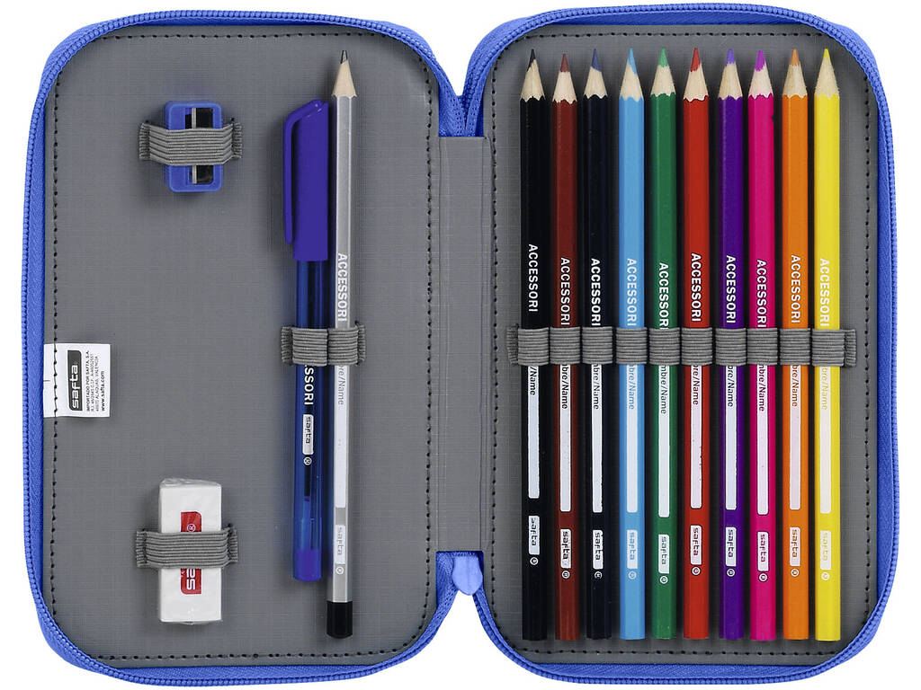 Real Zaragoza Double Pencil Case 28 Pieces Safta 411946854