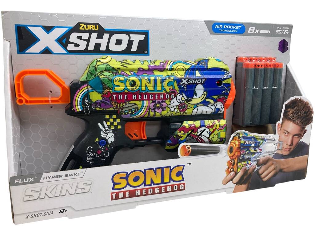 X-Shot Sonic Pistola Lanza Dardos con 8 Dardos Zuru 36648