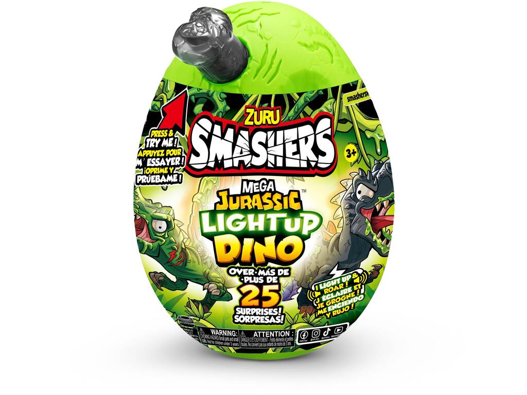 Zuru Smashers Uovo Sorpresa Mega Jurassic Lightup Dino Bizak 62367418