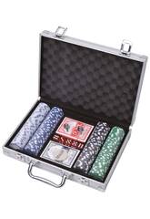 Aluminium-Aktentasche mit Pokerchips und Karten, 200 Stück