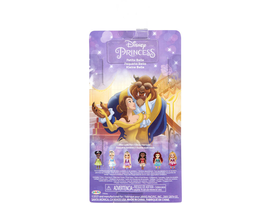Principesse Disney Bambola 15 CM. con Pettine Jakks 218624