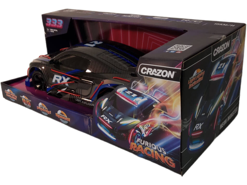 Radio Control Neon Monster Blue 1:10 avec lumière