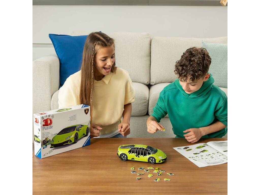 Puzzle 3D Lamborghini huracan evo verde Ravensburger 11559