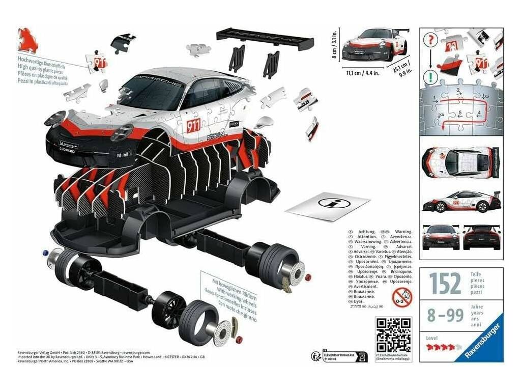 Puzzle 3D Porsche 911 GT3 Cup Ravensburger 11557