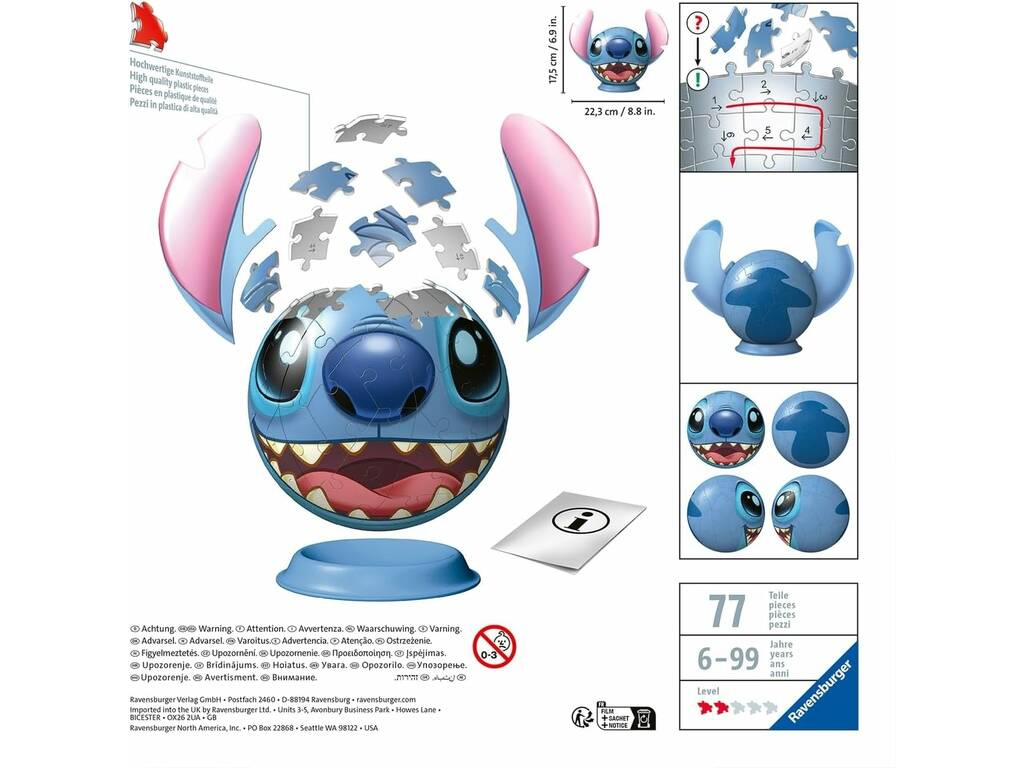 Puzzle 3D Stitch con orecchie Ravensburger 000299