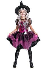 Costume de sorci�re magique avec paillettes Fille Taille L