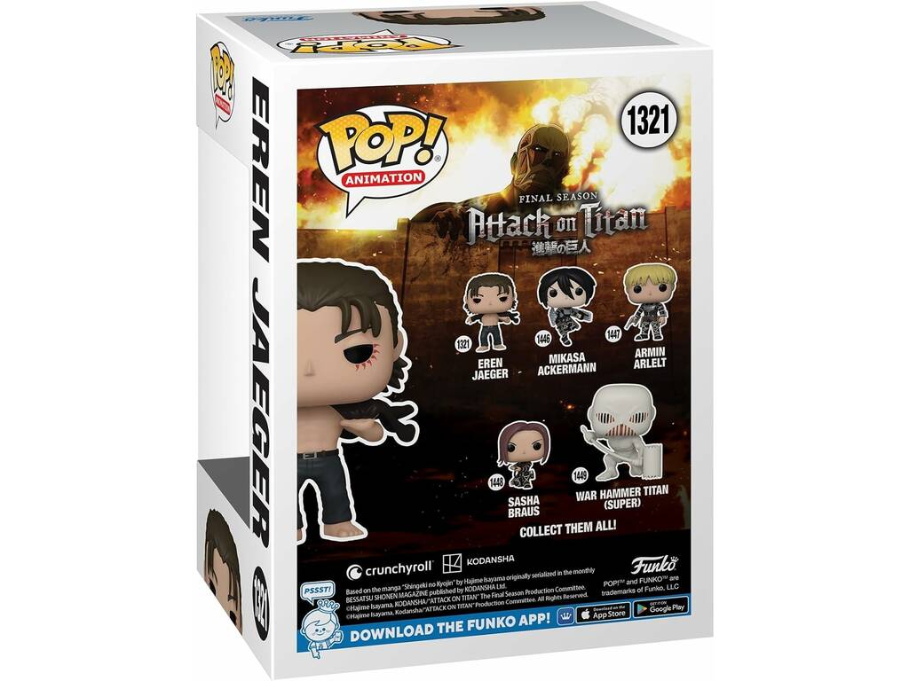 Funko Pop Animation Attacco ai Titani Eren Jeager Funko 67926