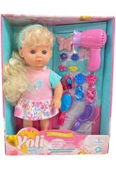 Poupée Yoli blonde de 30 cm avec accessoires de coiffure