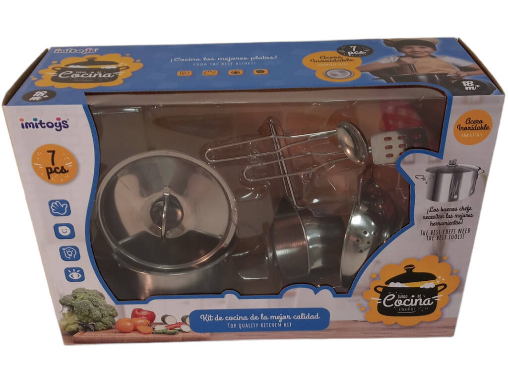 Set da cucina in acciaio 7 pezzi