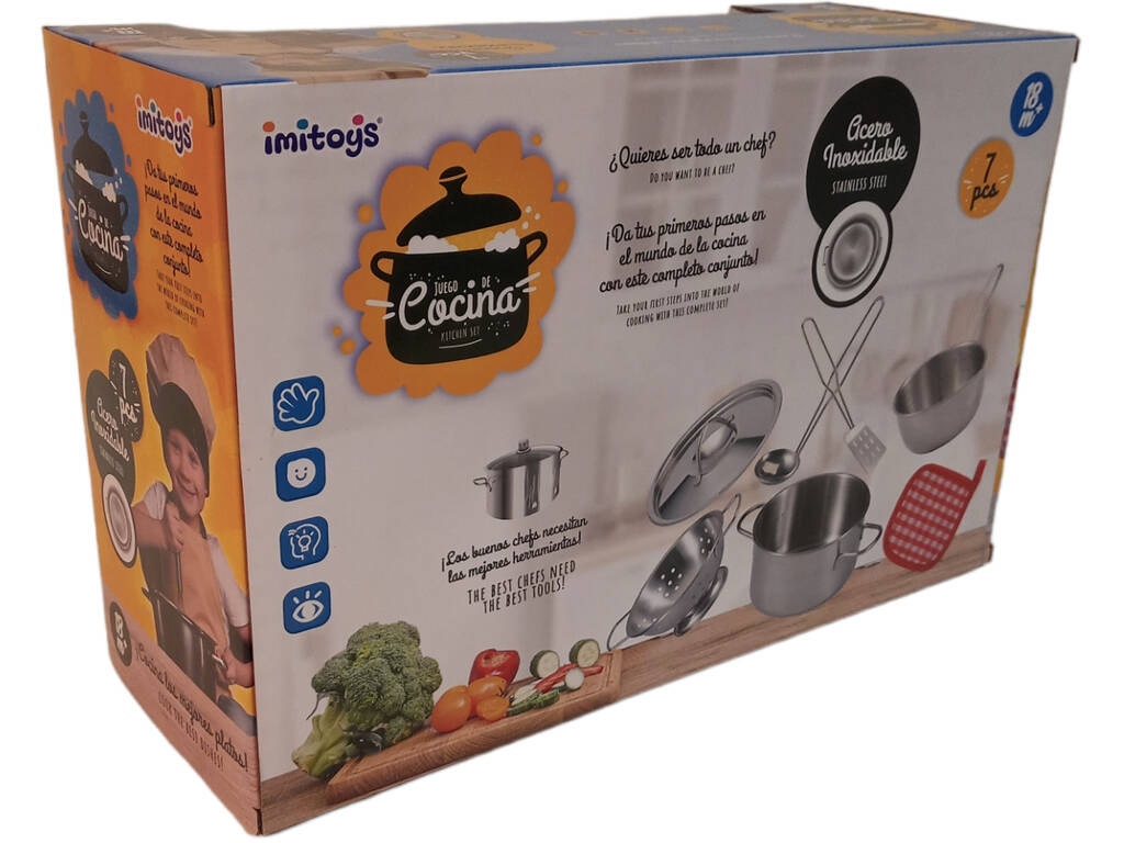 Set da cucina in acciaio 7 pezzi