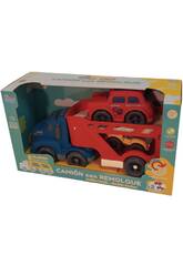 Camion pour enfants 32 cm bleu avec remorque avec voiture 14,5 cm et camion 10,5 cm