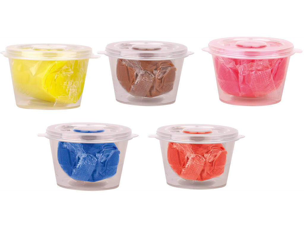 Set di attrezzi per modellare 11 pezzi con 5 vasetti di plastilina 20 g