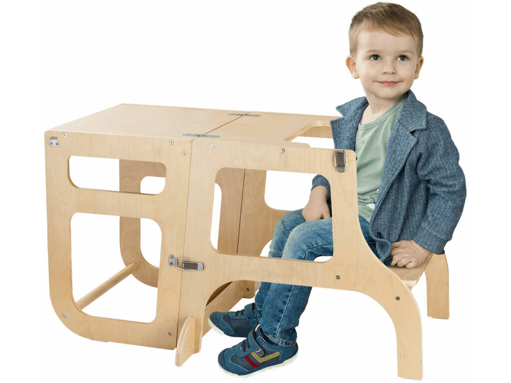Torre d'apprendimento multifunzionale in legno