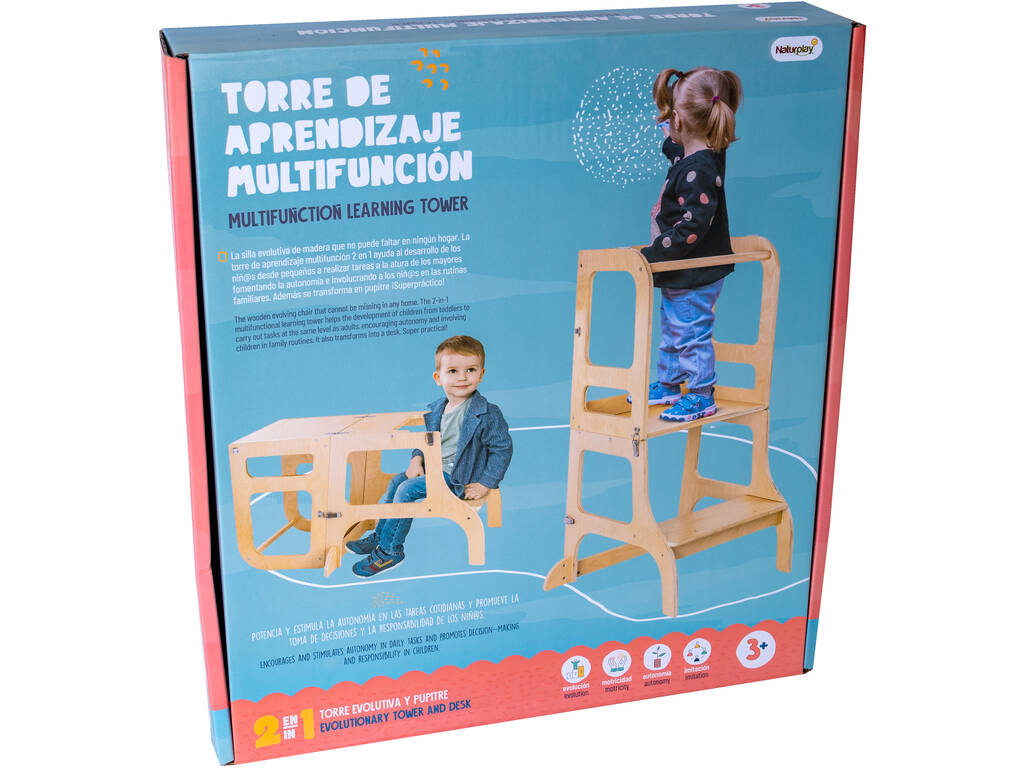 Torre d'apprendimento multifunzionale in legno