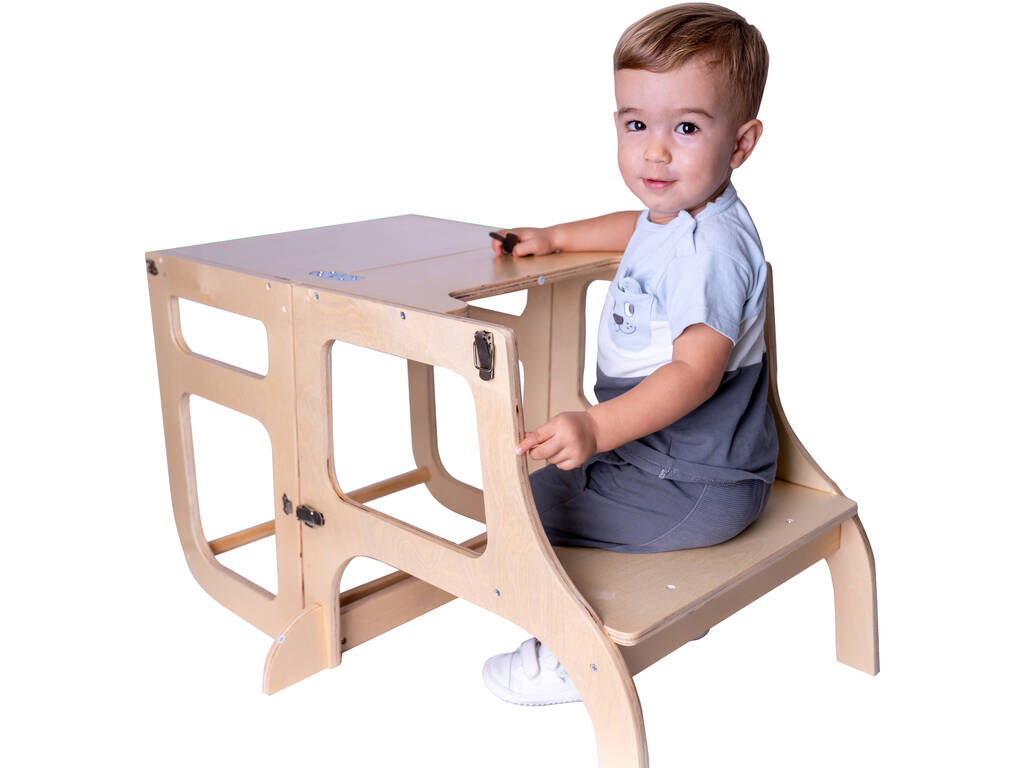 Torre d'apprendimento multifunzionale in legno