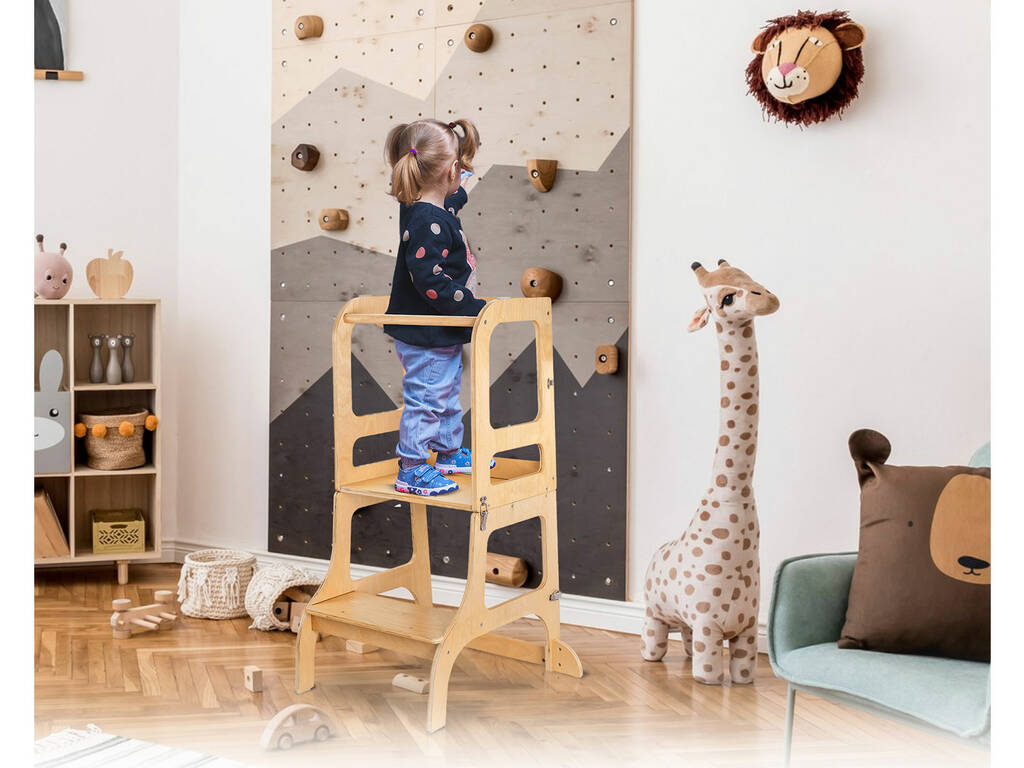 Torre d'apprendimento multifunzionale in legno