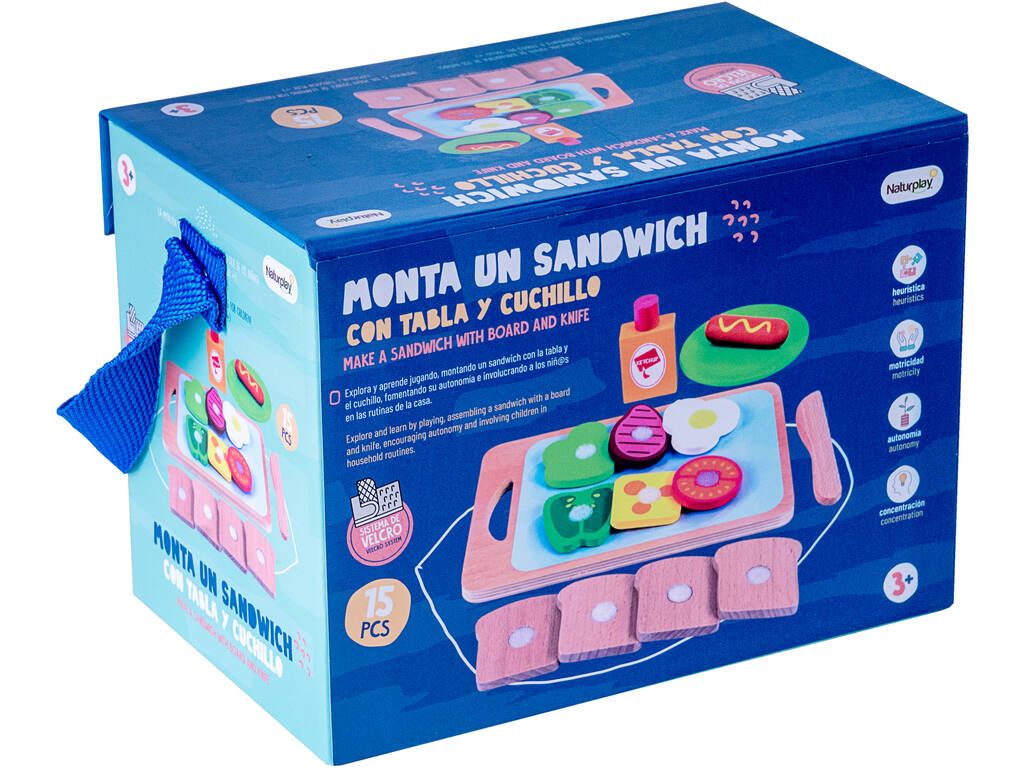 Creatore di panini in legno con tagliere e coltello in legno