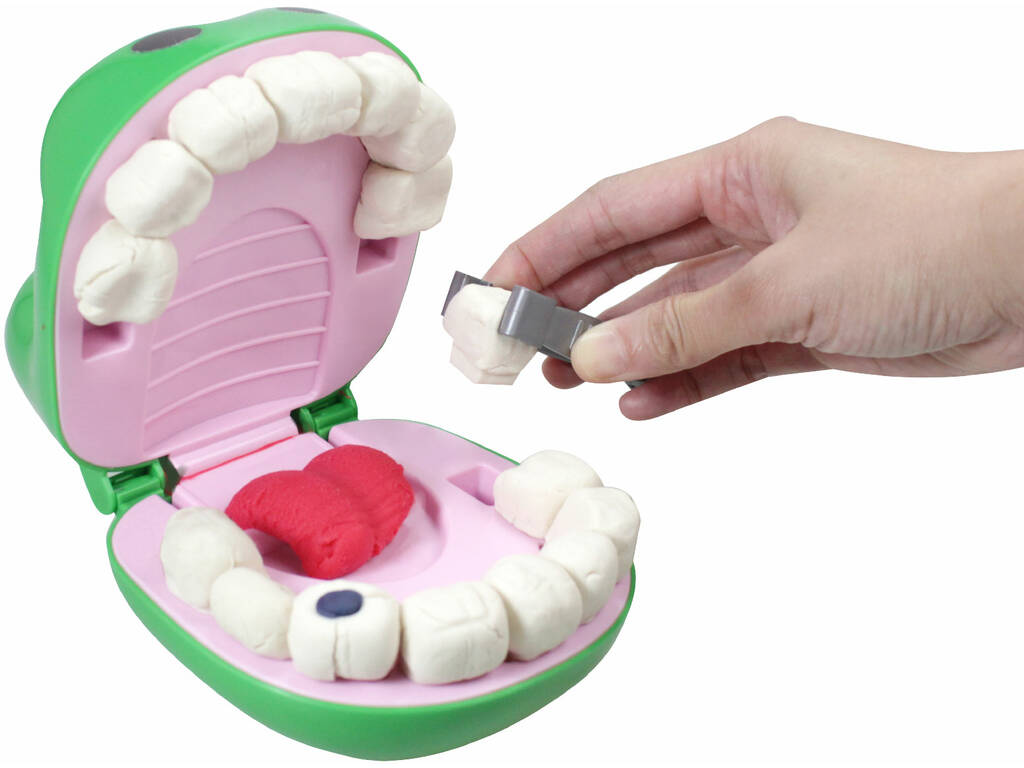 Dentiste crocodile avec 5 pots de pâte à modeler