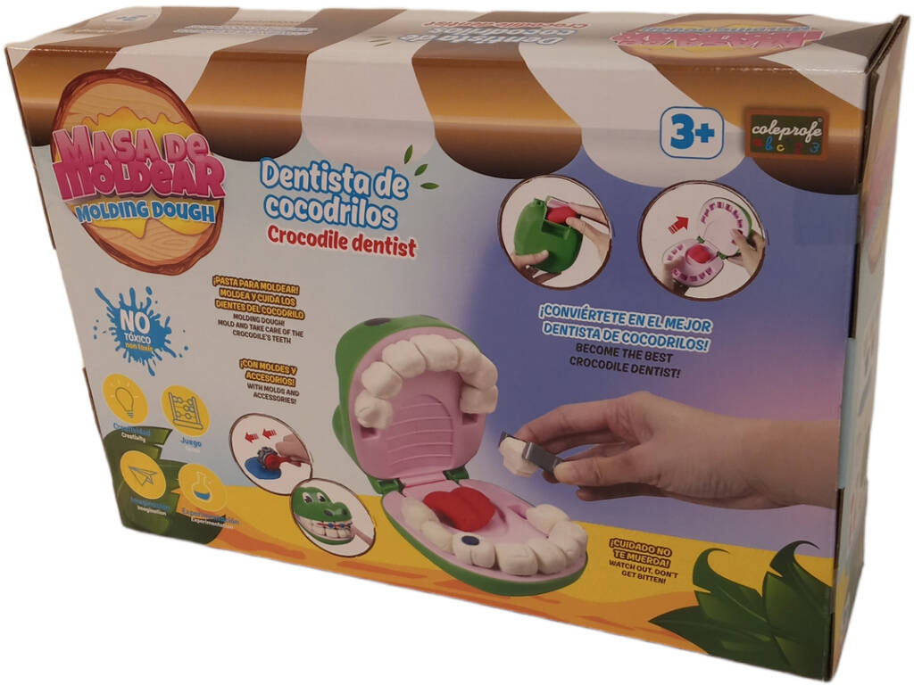 Dentiste crocodile avec 5 pots de pâte à modeler