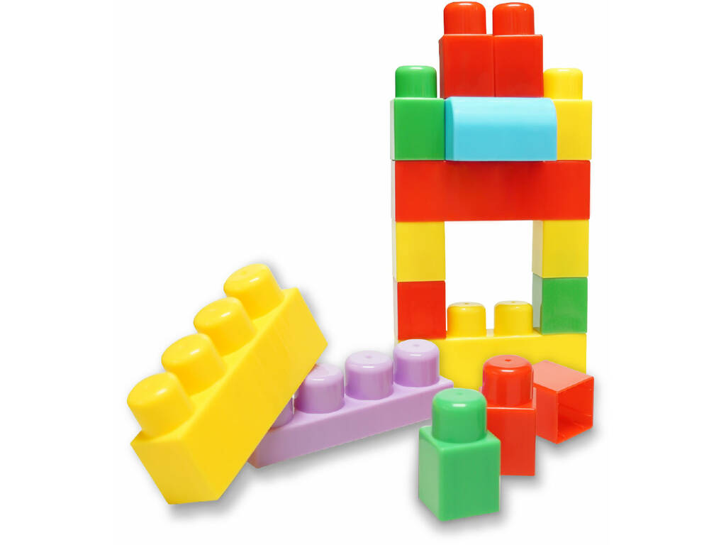 Cubo contenitore di pezzi da costruzione con 20 pezzi
