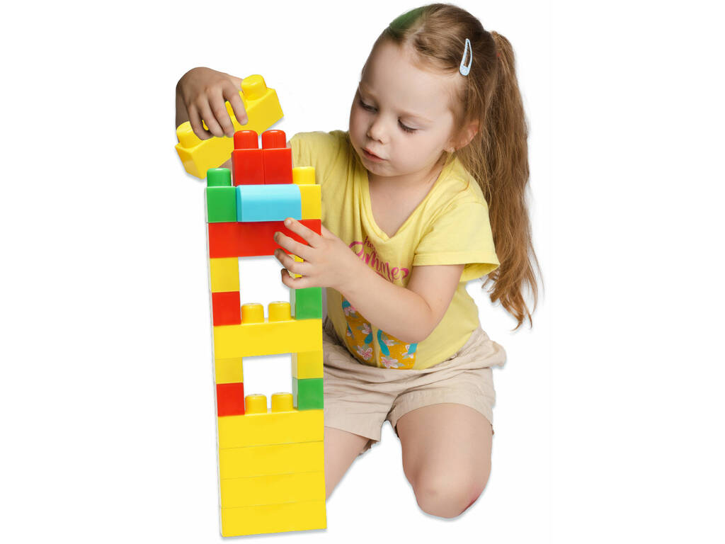 Set di costruzioni cubo contenitore rotondo con 20 pezzi
