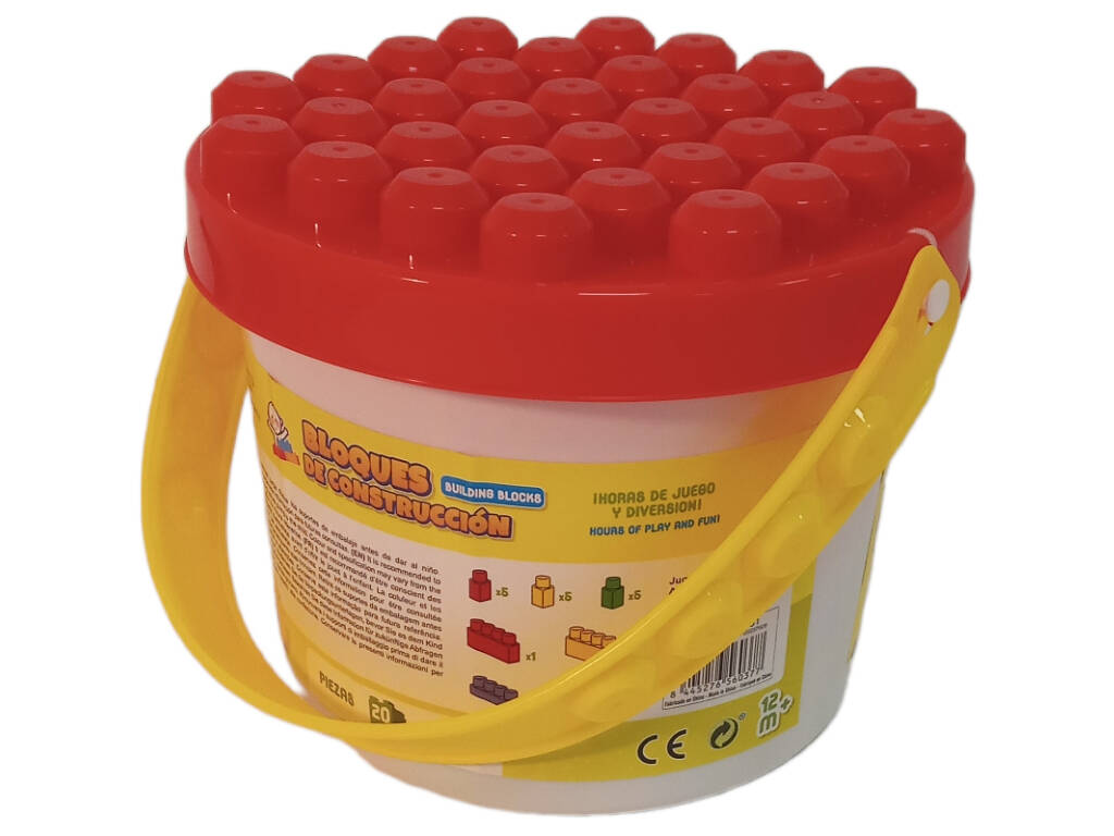 Set di costruzioni cubo contenitore rotondo con 20 pezzi