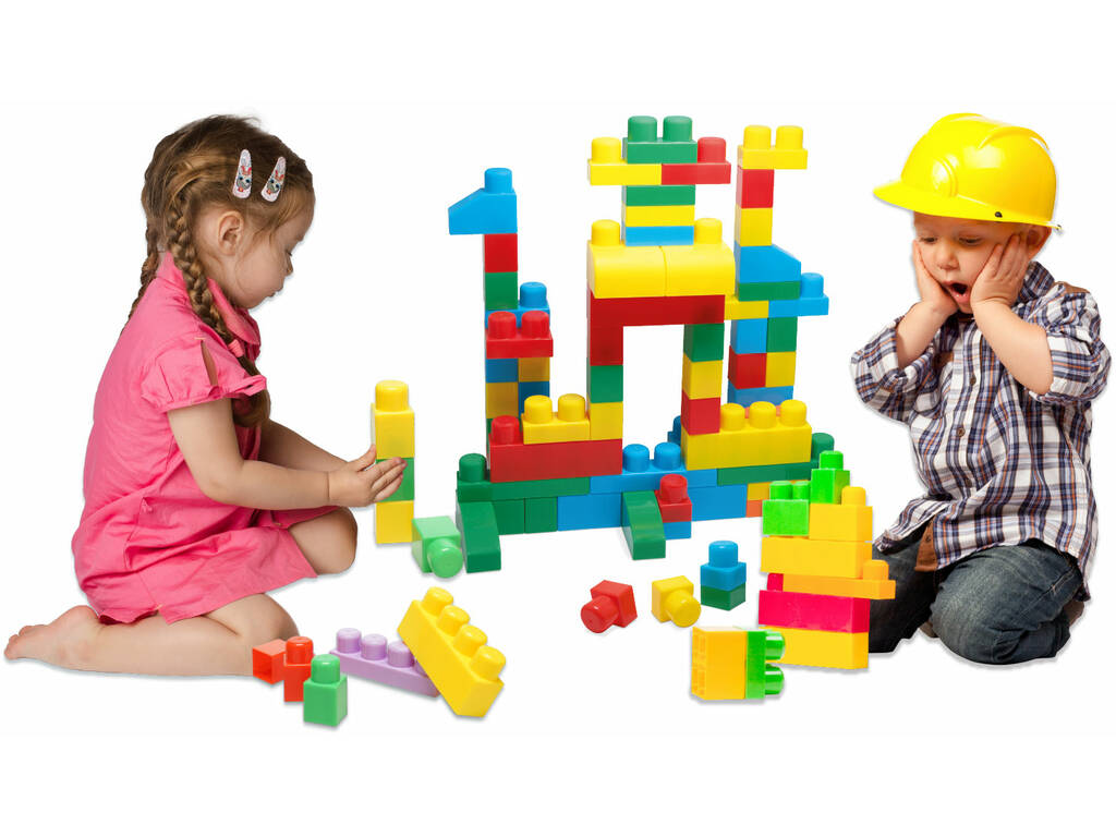 Cubo contenitore di parti di costruzione con 150 pezzi