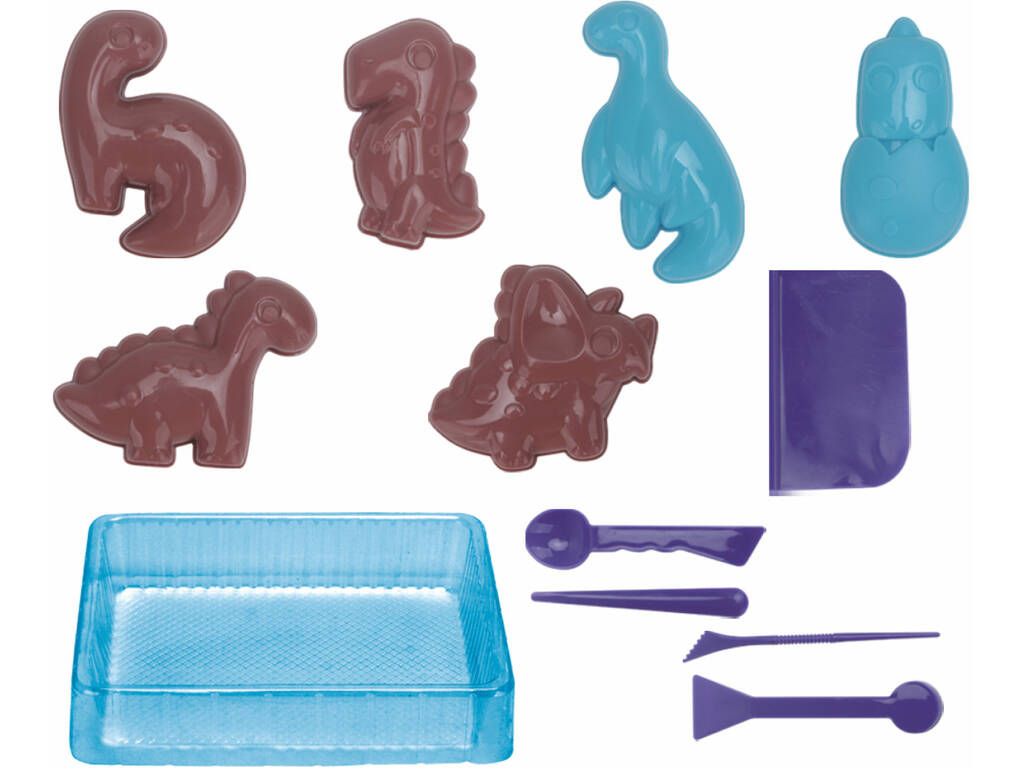 Sable magique pour dinosaures 2x250 g avec accessoires