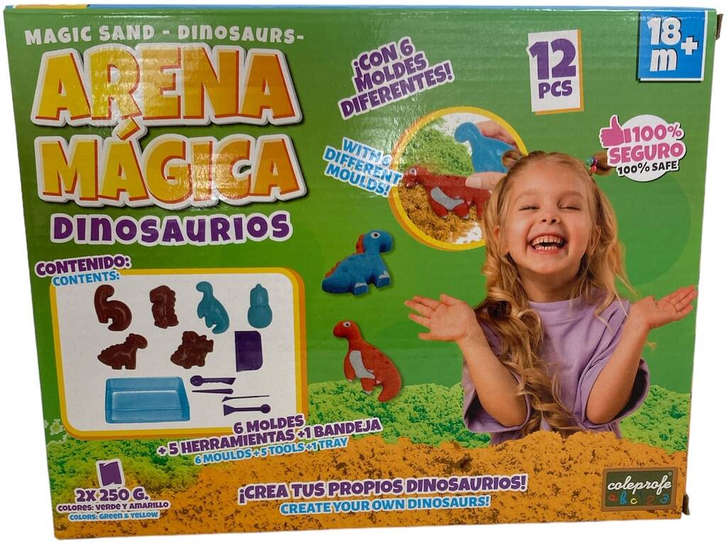Sable magique pour dinosaures 2x250 g avec accessoires