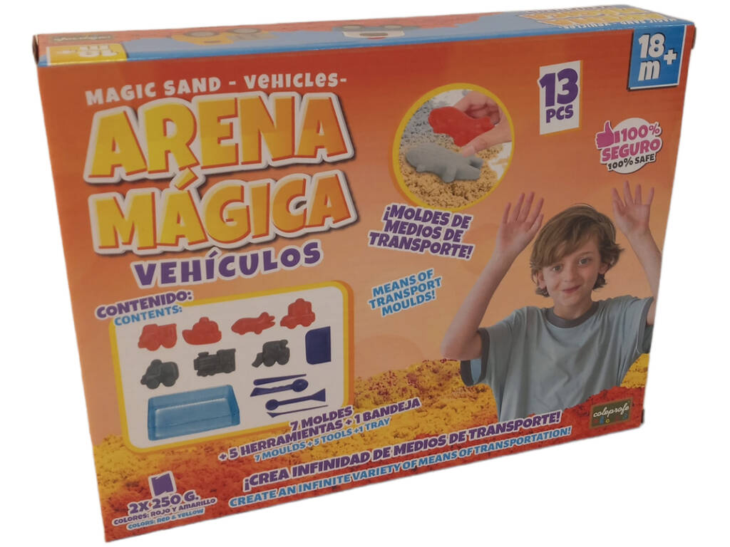 Sabbia magica veicoli 2x250 g con accessori