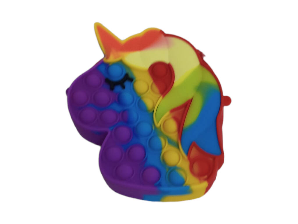 Pop It Bag en silicone multicolore Licorne