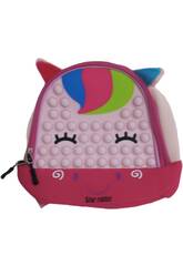 Sac Pop It en silicone rose licorne