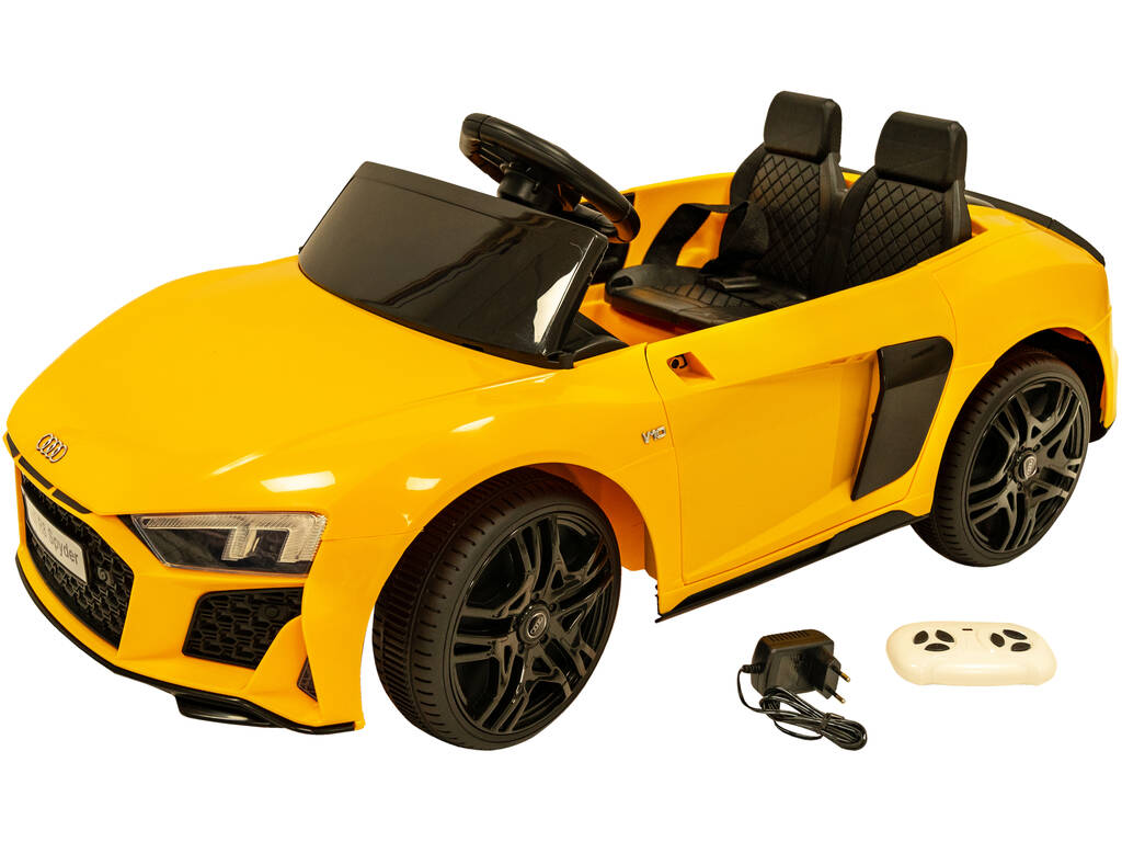 Audi R8 Spyder Radio Controlled Battery Car 6 V. Jaune
