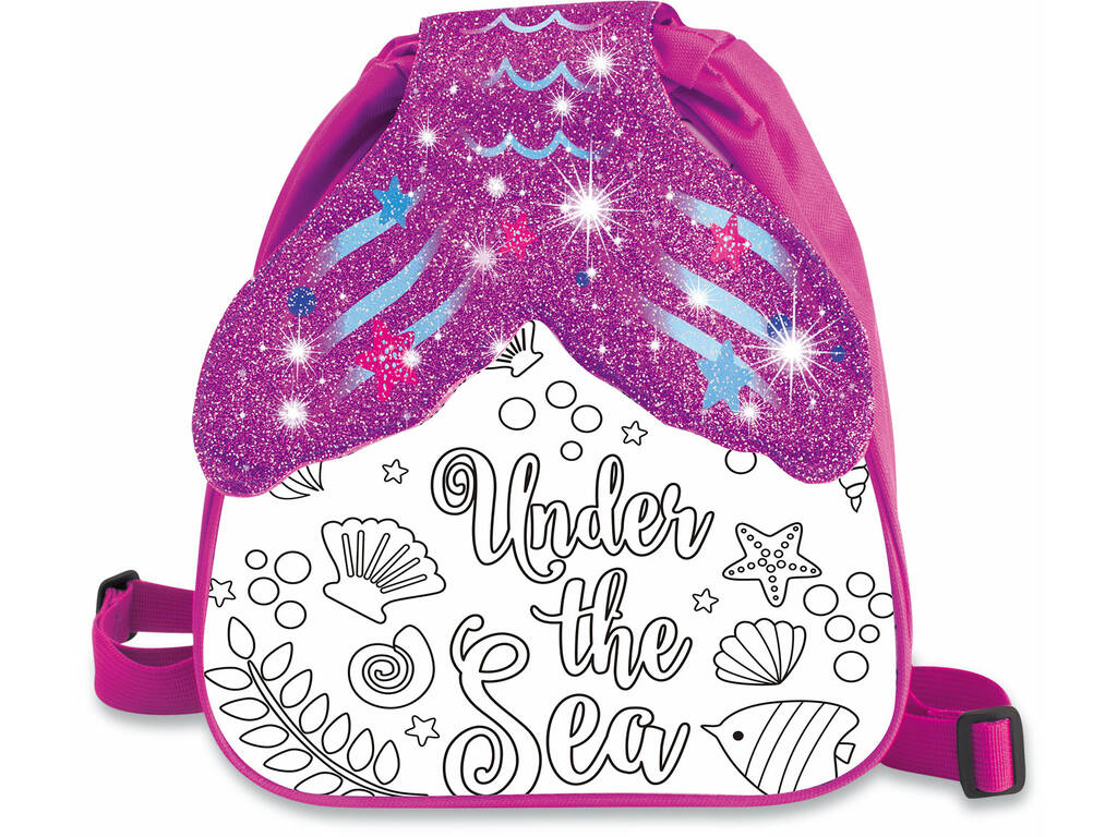 Sac à dos de coloriage pour sirènes avec 5 marqueurs lavables