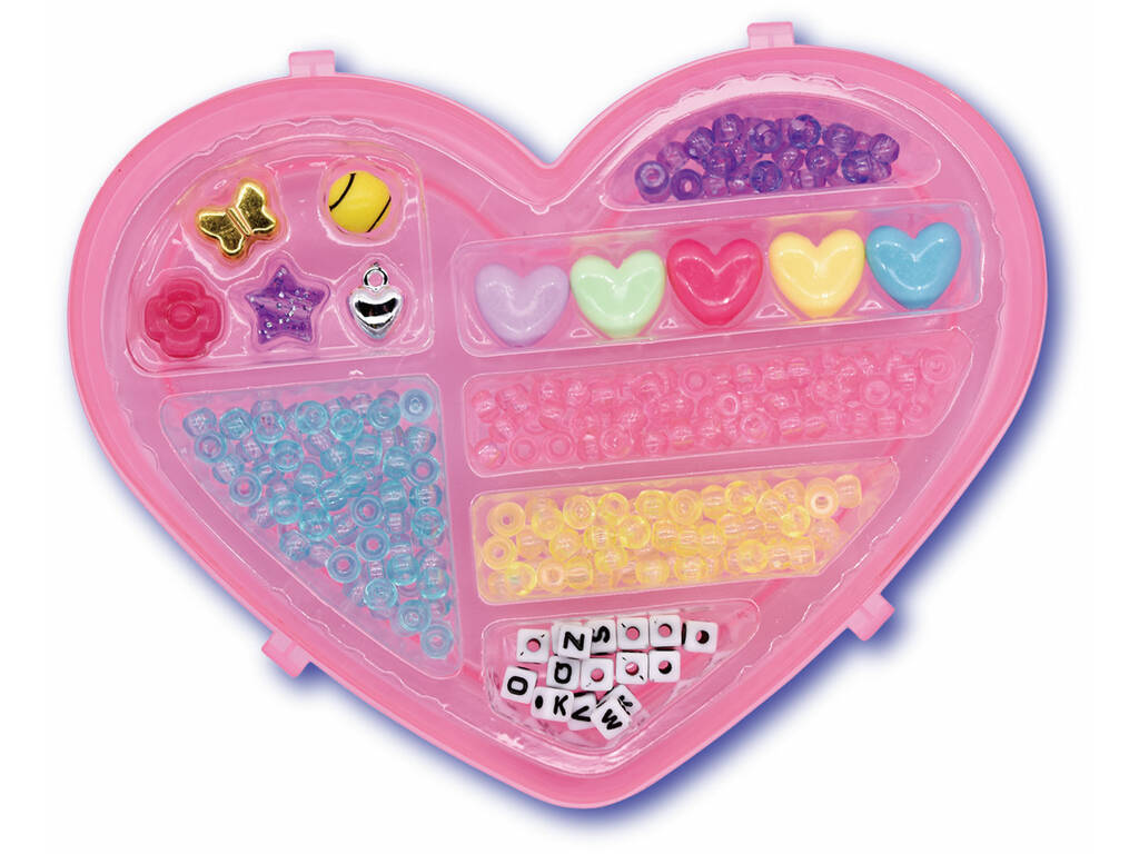 Kit collana e bracciale con cuore di perline con custodia a cuore
