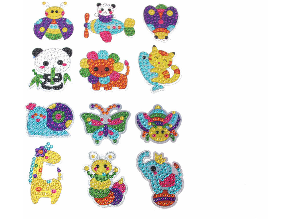 Kit d'autocollants animaux en diamant