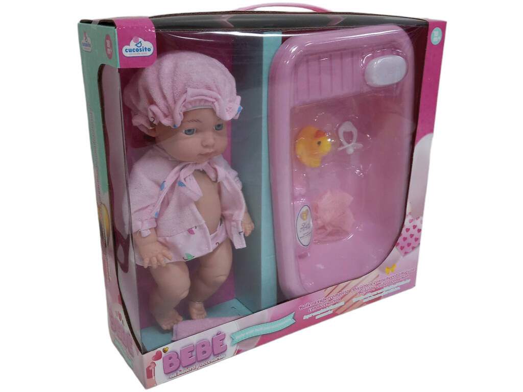 Poupée de 26 cm avec baignoire de 31 cm et accessoires