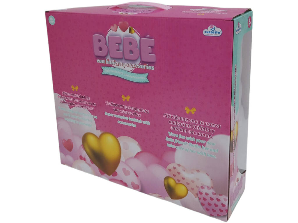 Poupée de 26 cm avec baignoire de 31 cm et accessoires