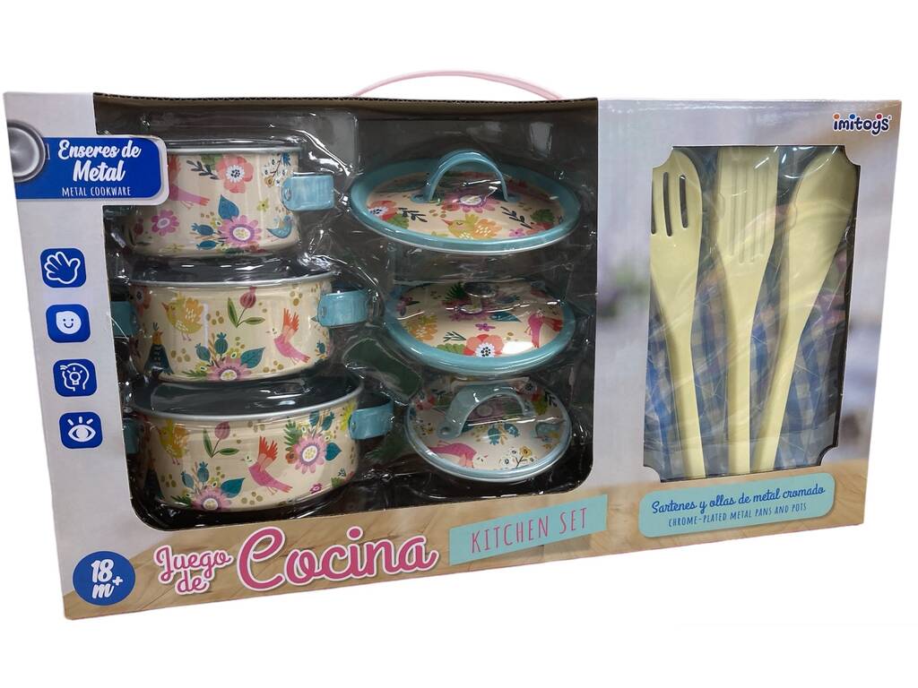 Set cucina in metallo 10 pezzi