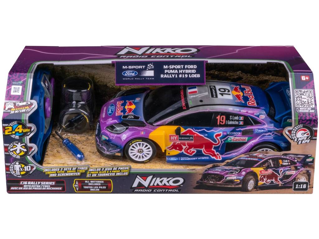 Radio Control 1:16 Rally Series Ford Puma Loeb con Ruedas Extra Nikko 10406
