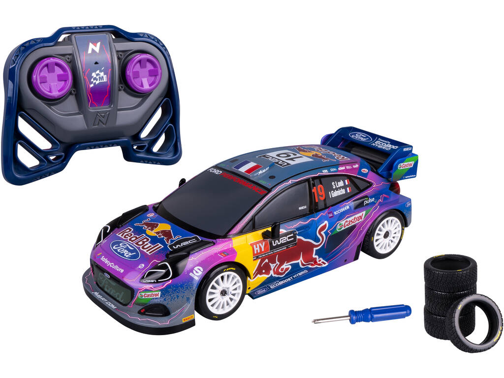 Radio Control 1:16 Rally Series Ford Puma Loeb avec roues supplémentaires Nikko 10401