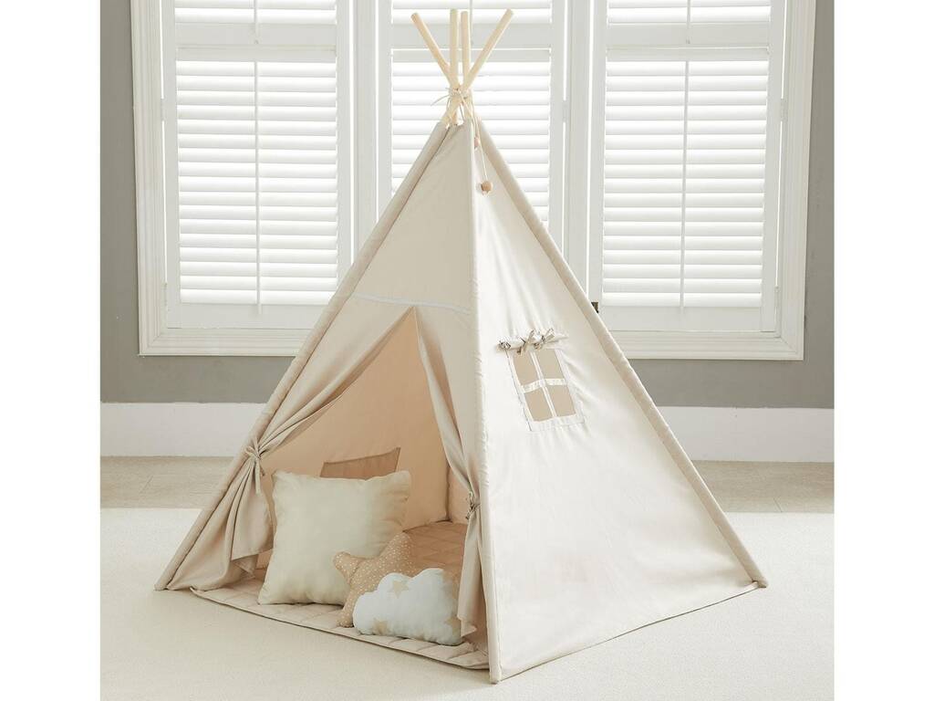 Casa Tipi beige con tappetino e cuscini