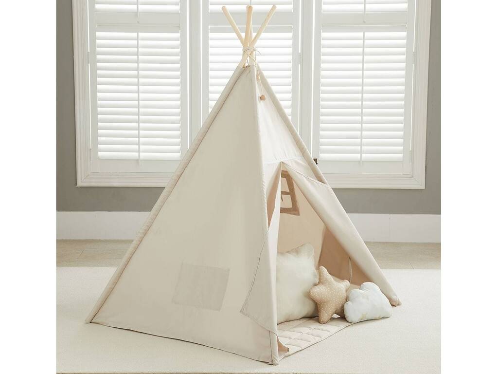 Casa Tipi beige con tappetino e cuscini