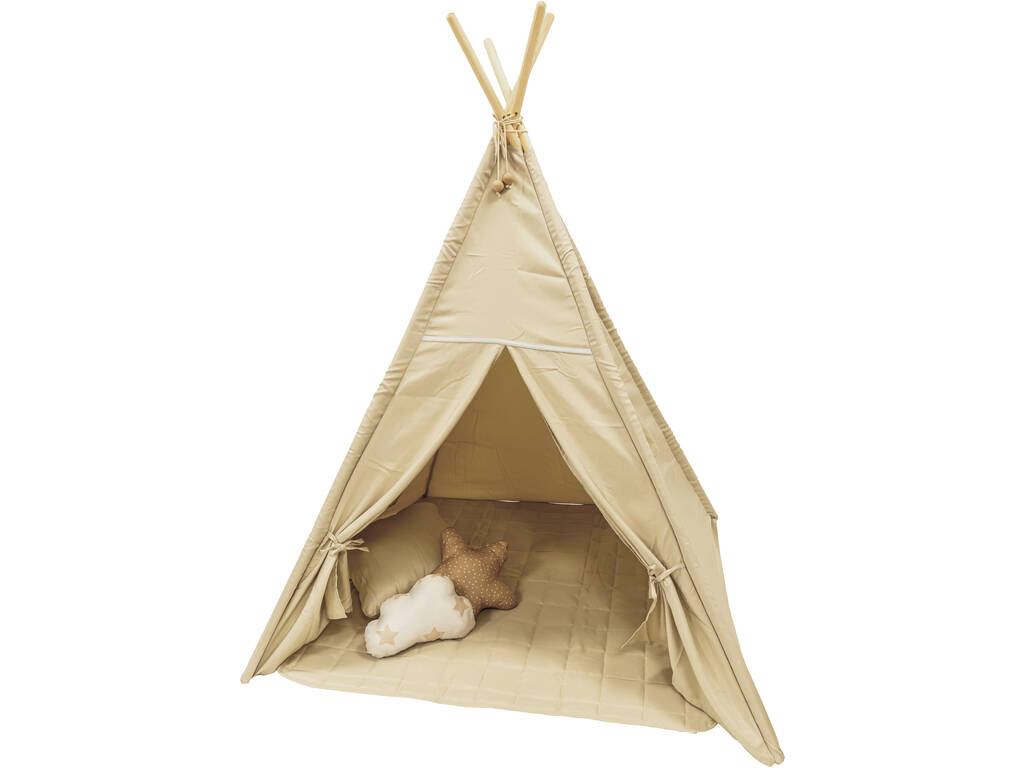 Casa Tipi beige con tappetino e cuscini