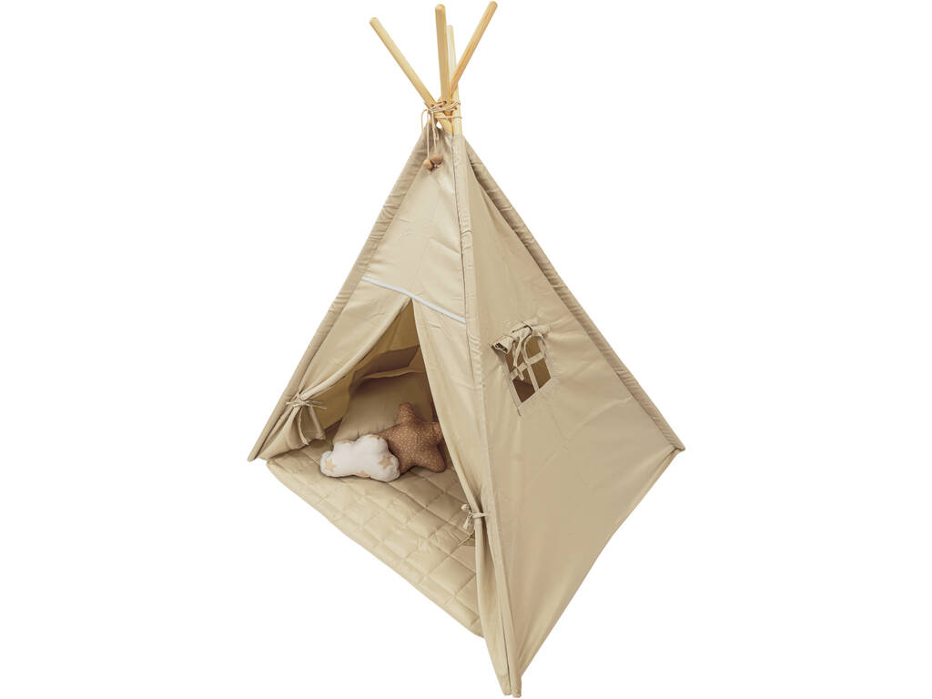 Casa Tipi beige con tappetino e cuscini