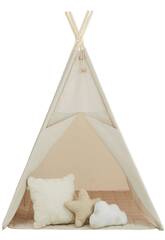 Casa Tipi Bege com Tapete e Almofadas
