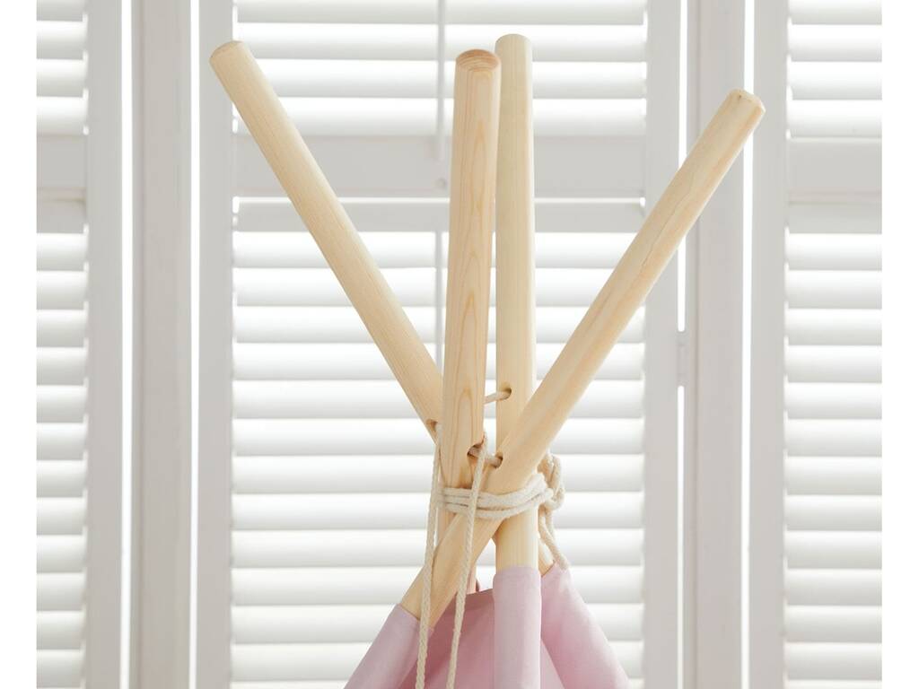 Casa Tipi rosa e argento con tappetino e cuscini