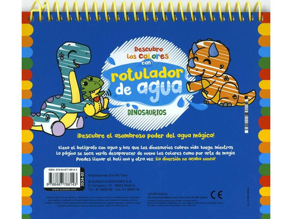 libro Scopro i colori dei dinosauri con pennarello ad acqua
